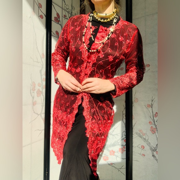 Anthropologie Metallic Mesh Mermaidcore Indie Sleeze INDIAN Tribal Core - Picture 4 of 16